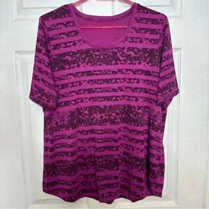 T-Shirt  Purple & Black Striped Size 1X